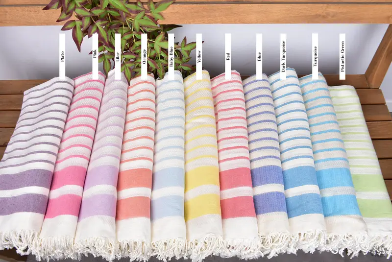 Best Friend Gift Ideas, Monogram Turkish Towel, Bachelorette Party Favors, Turkish bath towel, 70x40 Cotton Striped Towel, Organic Cotton Towel - 2