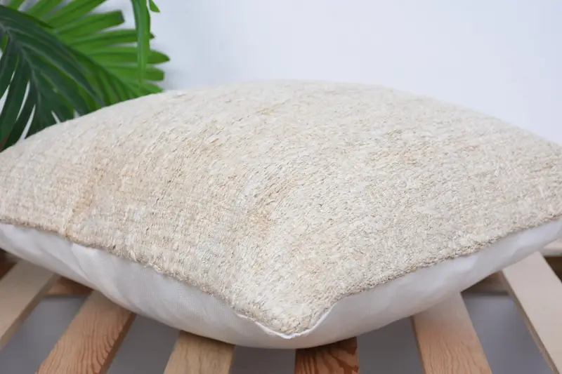 Pillow, 16x16 Beige Pillow Sham, Gift Pillow, Kilim Cushion Sham, Handmade Kilim Cushion, Pastel Pillow, Traditional Pillow Sham, Rustic Pillow Case - 6