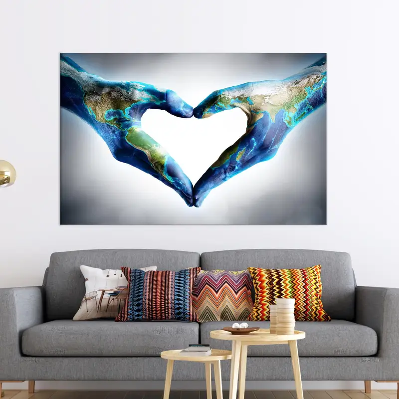エレガントな抽象的な愛の惑星キャンバスプリント - トレンディなウォールアート