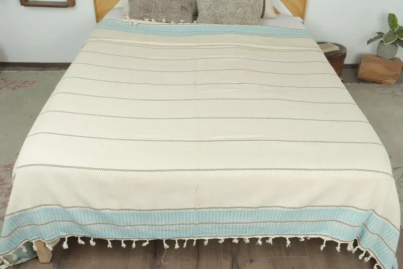 Best Wedding Gift, Turkish Blanket, Bachelorette Gifts, Wedding For Favor, Throw Blanket Couch, Christmas Tablecloth, 104x96 Cotton Striped Towel - 8