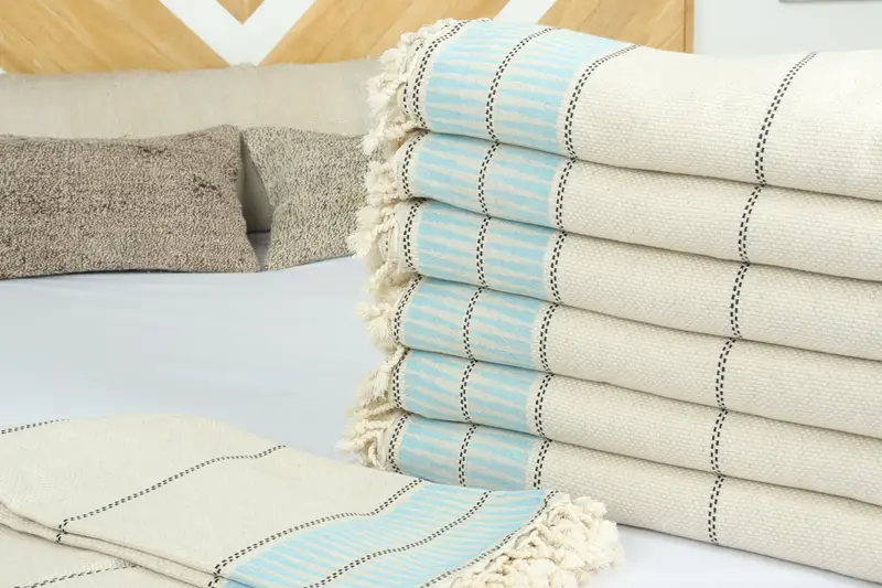 Best Wedding Gift, Turkish Blanket, Bachelorette Gifts, Wedding For Favor, Throw Blanket Couch, Christmas Tablecloth, 104x96 Cotton Striped Towel - 3