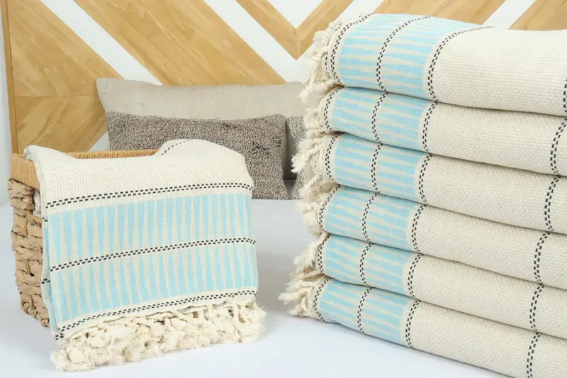 Best Wedding Gift, Turkish Blanket, Bachelorette Gifts, Wedding For Favor, Throw Blanket Couch, Christmas Tablecloth, 104x96 Cotton Striped Towel - 4