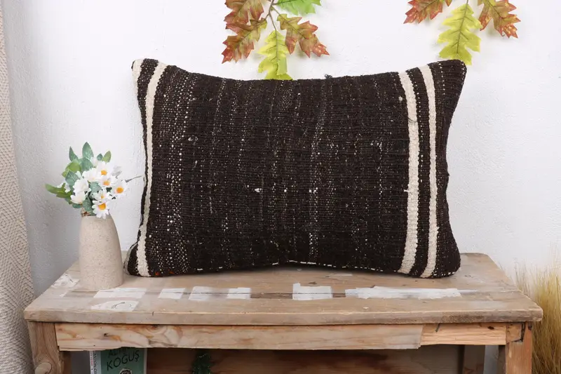 16x24 Brown Pillow Cover, Turkish Pillow, Turkish Corner Cushion Cover, Pillow Sham, Vintage Kilim Throw Pillow, Vintage Pillow, Toss Pillow Case - 1