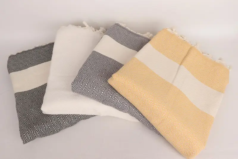 Housewarming Gift, Best Wedding Gift, 96x80 Cotton Diamond Towel, Woven Throw Blanket, Wedding Gift Ideas, Woven Blanket, Turkish Tablecloth - 3
