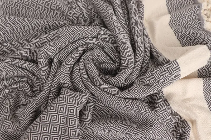 Housewarming Gift, Best Wedding Gift, 96x80 Cotton Diamond Towel, Woven Throw Blanket, Wedding Gift Ideas, Woven Blanket, Turkish Tablecloth - 7
