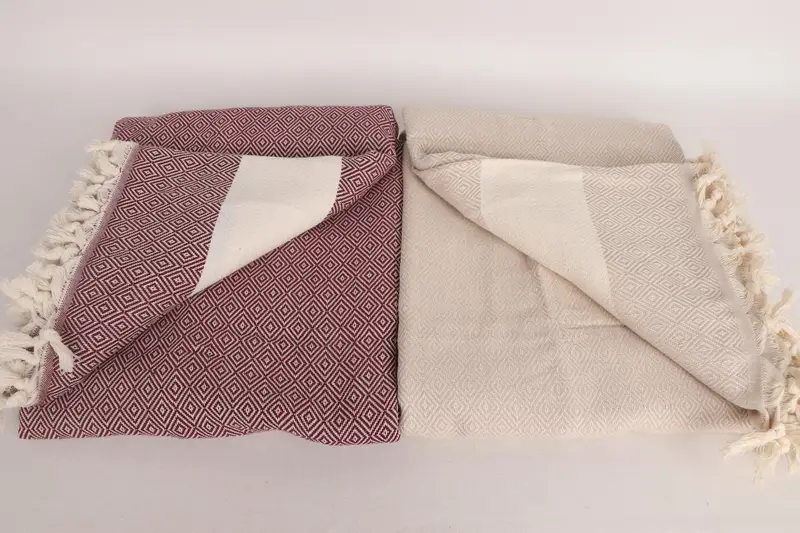 Housewarming Gift, Best Wedding Gift, 96x80 Cotton Diamond Towel, Woven Throw Blanket, Wedding Gift Ideas, Woven Blanket, Turkish Tablecloth - 4