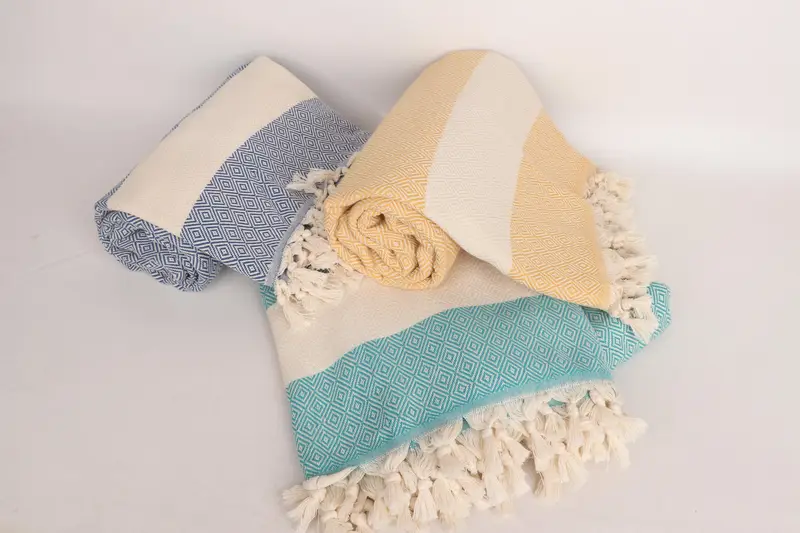 Housewarming Gift, Best Wedding Gift, 96x80 Cotton Diamond Towel, Woven Throw Blanket, Wedding Gift Ideas, Woven Blanket, Turkish Tablecloth - 5