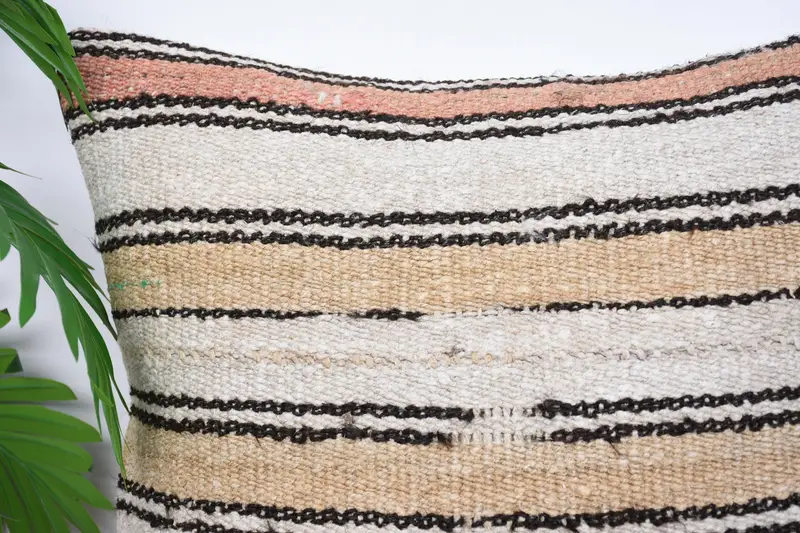 Kilim Rug Cushion Case, Living Room Throw Cushion Case, Vintage Pillow, Pillow Sham, Kilim Pillow, 18x18 Beige Pillow Cover, Turkish Pillow - 2