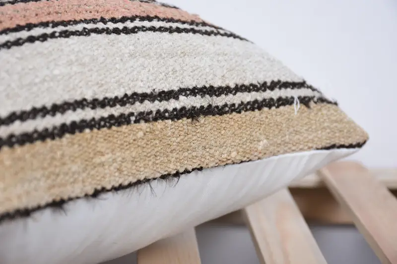 Kilim Rug Cushion Case, Living Room Throw Cushion Case, Vintage Pillow, Pillow Sham, Kilim Pillow, 18x18 Beige Pillow Cover, Turkish Pillow - 7