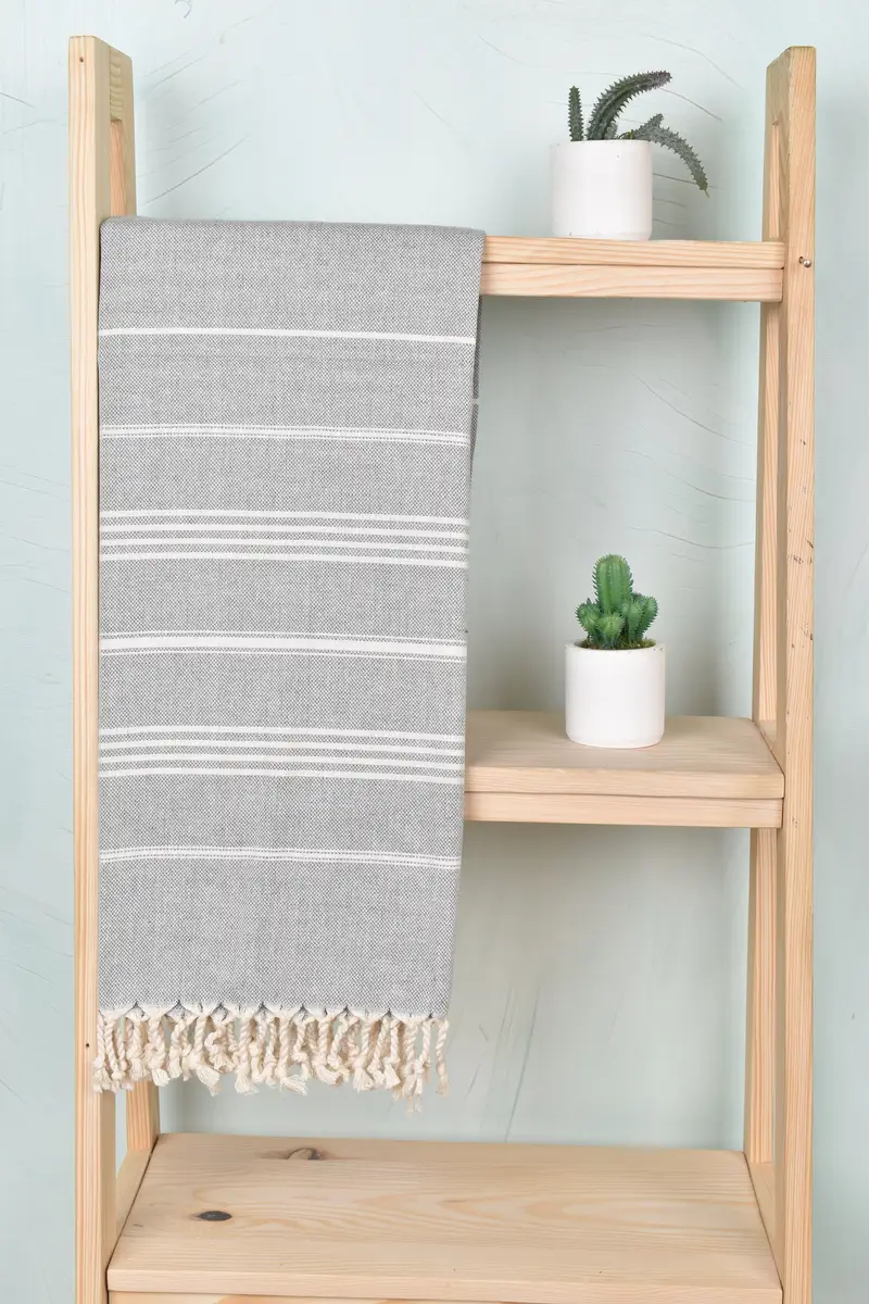 Bridal Shower Gifts, Bridesmaid Gift, 68x40 Cotton Striped Towel, Sand-resistant towel, Travel towel, Lightweight Turkish towel for beach - 8