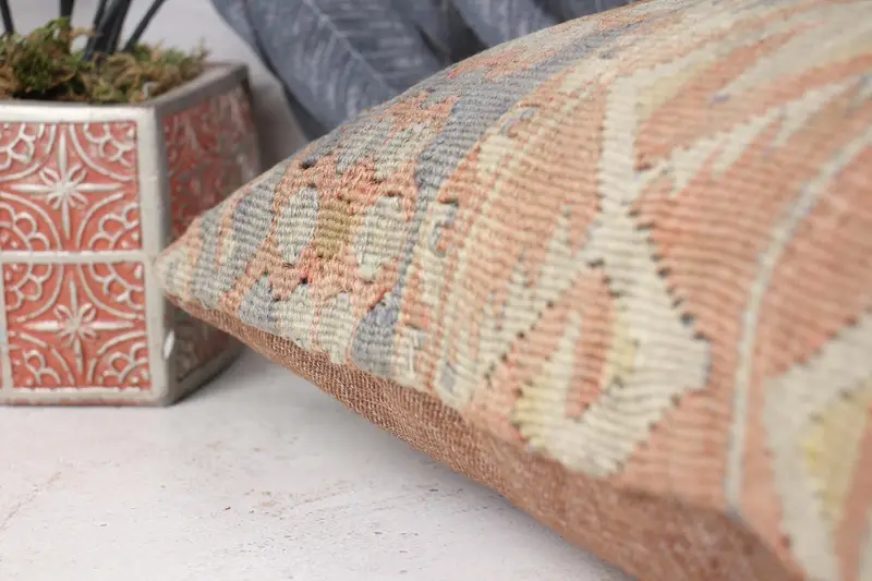 Nautical Throw Pillow, Outdoor Throw Pillow, Pillow for Couch, Kilim Pillow, Cushion, 12x24 Red Cushion Cover, Vintage Kilim Pillow - 7