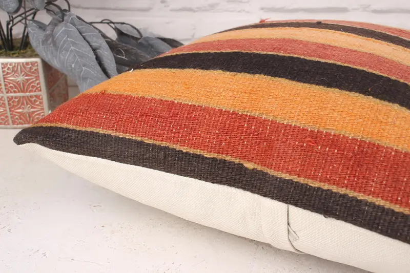 18x18 Red Cushion Cover, Sofa Cushion Cover, Kilim Cushion Sham, Vintage Kilim Throw Pillow, Vintage Kilim Pillow, Authentic Cushion Case, Pillow - 6
