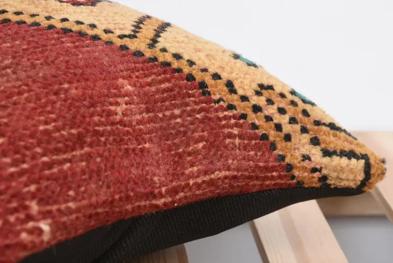 Turkish Kilim Pillow, Pillow for Sofa, Ethnic Throw Cushion Cover, Cushion, Boho Pillow Sham Cover, Natural Cushion Cover, 12x12 Red Cushion - 7