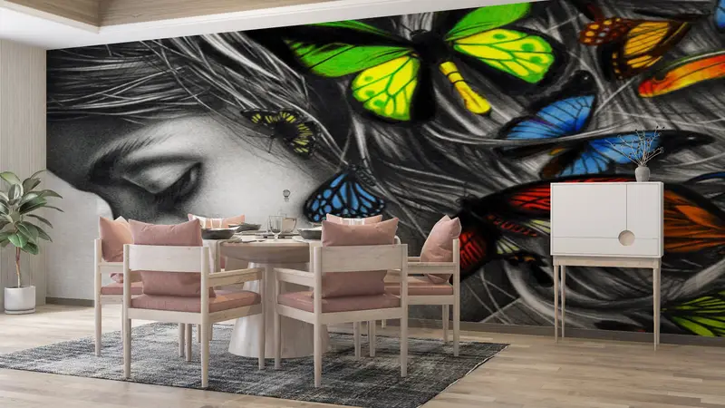 3d Wall Paper,Paper Wall Art ,Surrealist Wall Painting,Woman Portrait Wall Mural,Custom Wall Paper,Abstract Woman Wallpaper, - 9