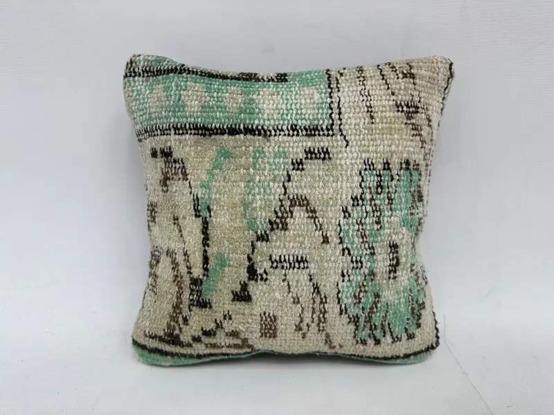 12x12 Inch Southwestern Embroidered Throw Pillow, Handmade Cushion - 1