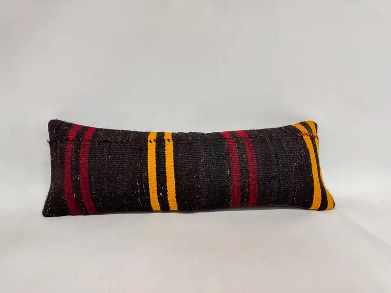 Vintage Pillow, Gift Pillow, Handmade Kilim Cushion, Pattern Throw Cushion Case, 12x36 Yellow Pillow Case, Vintage Throw Cushion, Cushion Case - 1