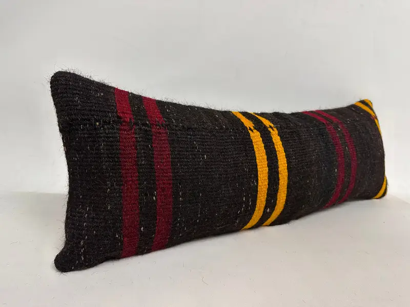 Vintage Pillow, Gift Pillow, Handmade Kilim Cushion, Pattern Throw Cushion Case, 12x36 Yellow Pillow Case, Vintage Throw Cushion, Cushion Case - 2