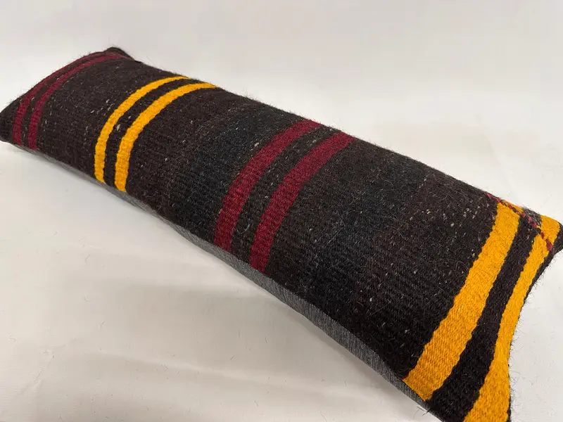 Vintage Pillow, Gift Pillow, Handmade Kilim Cushion, Pattern Throw Cushion Case, 12x36 Yellow Pillow Case, Vintage Throw Cushion, Cushion Case - 6