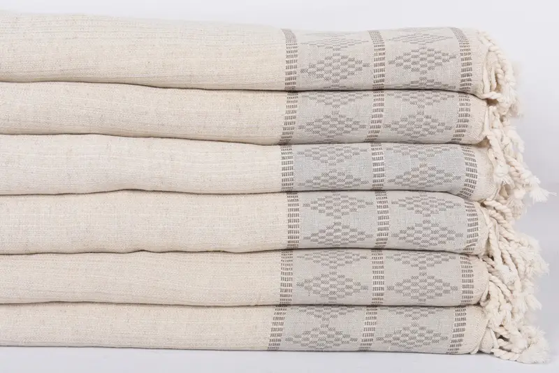 100x88 Linen Kilim Design Towel, Home Decor Blankets, Turkish Blanket Queen, Turkish Blanket, Organic Throw, Bridesmaid Gifts, Woven Throw Blanket - 3