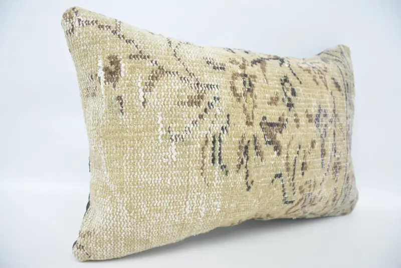 Pillow for Couch, Cushion Case, 16x24 Beige Cushion Case, Vintage Kilim Pillow, Handmade Throw Pillow Cover, Boho Pillow, Turkish Rugs Cushion Case - 3