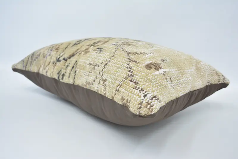 Pillow for Couch, Cushion Case, 16x24 Beige Cushion Case, Vintage Kilim Pillow, Handmade Throw Pillow Cover, Boho Pillow, Turkish Rugs Cushion Case - 6