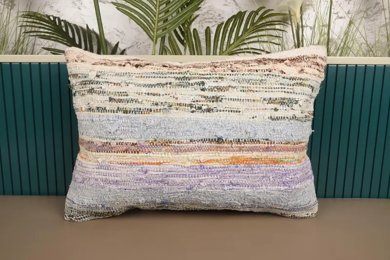 Striped Vintage Blue Cushion, 16x24 inch Kids Room Antique Wedding Gift Cushion Case - 1