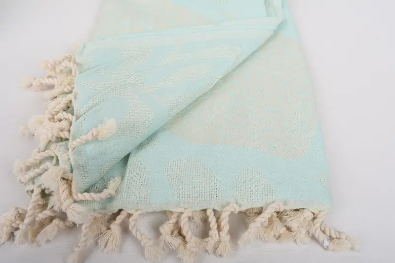 Embroidered Bedspread, Bachelorette Gifts, 100x92 Cotton Whale Design Towel, Boho Throw Blankets, Wedding Anniversary Gift, Bridal Shower Gift - 8