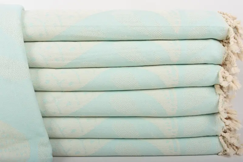 Embroidered Bedspread, Bachelorette Gifts, 100x92 Cotton Whale Design Towel, Boho Throw Blankets, Wedding Anniversary Gift, Bridal Shower Gift - 1