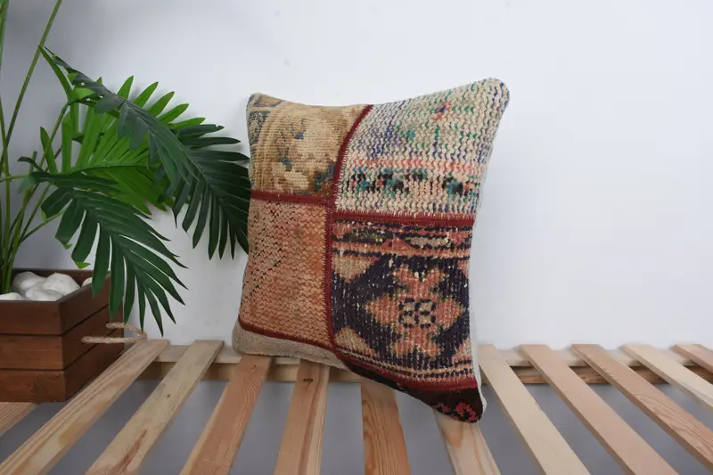 Interior Designer Pillow, Toss Pillow Sham, Pillow for Couch, 16x16 Red Pillow Cover, Cushion Cover, Turkish Pillow, Authentic Pillow Cover - 4