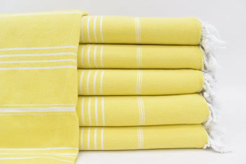 トルコタオル、40x70、バスタオル、イエロー、オーガニックコットン - 1