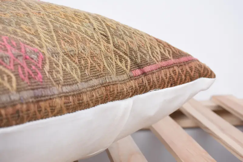 Pillow for Sofa, Ethnic Throw Pillow Sham, Vintage Kilim Throw Pillow, Pillow, Oriental Pillow Sham, 20x20 Brown Cushion Cover, Antique Pillows - 7