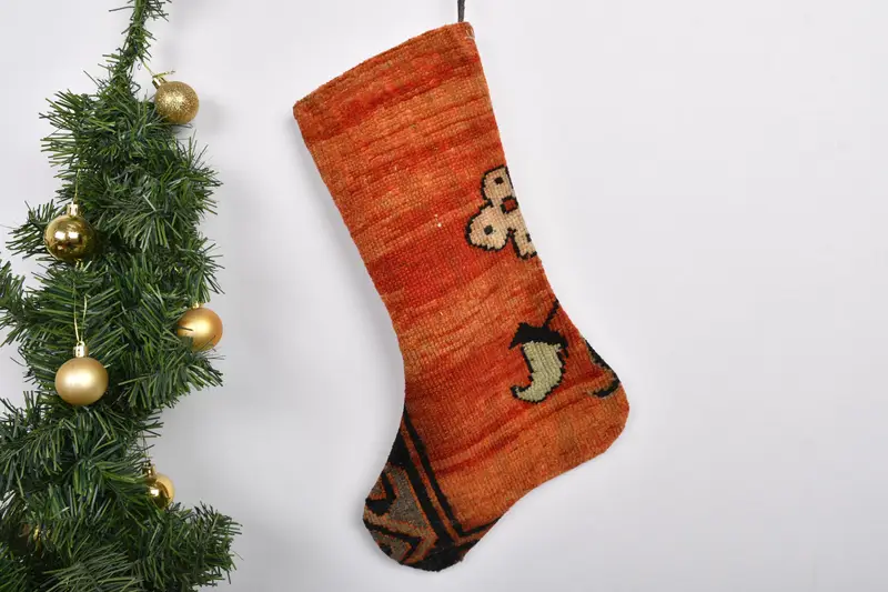 Patrón de adornos navideños, calcetín navideño único del suroeste de 7 pulgadas