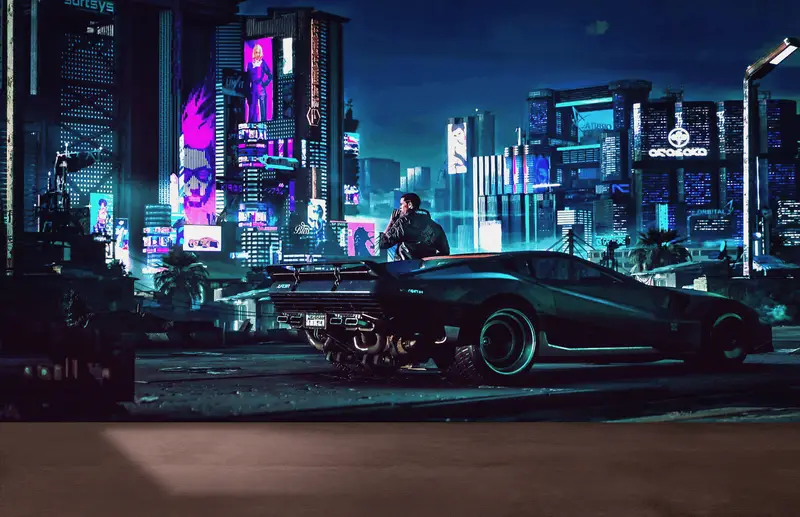 Fütüristik Sokak Baskılı Duvar Kağıdı: Oyun Odanızı Dönüştürün