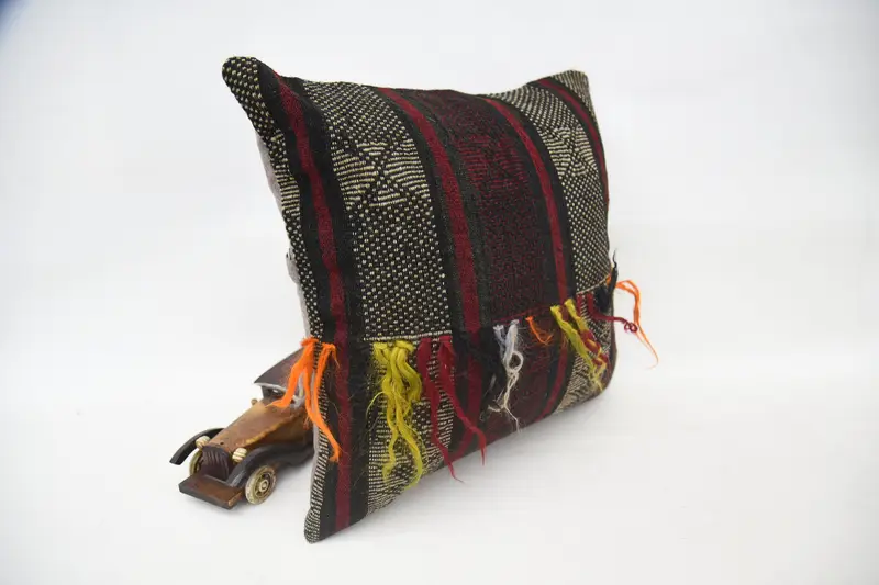 Pillow, Kilim Pillow, Interior Designer Pillow, Throw Kilim Pillow, Personalized Gift Pillow Cushion Case, 16x16 Red Pillow Case - 3