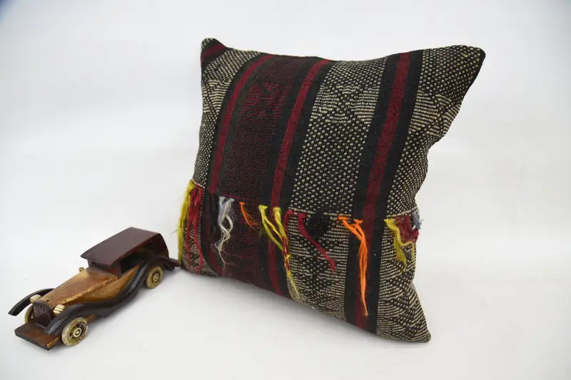Pillow, Kilim Pillow, Interior Designer Pillow, Throw Kilim Pillow, Personalized Gift Pillow Cushion Case, 16x16 Red Pillow Case - 4