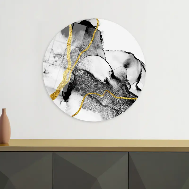 Zarif Siyah Mermer Baskılı Kanvas - Sanatsal Ev Dekorasyonu