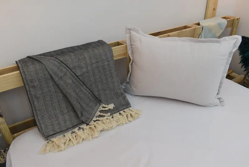 Handmade Gift, Turkish Blanket Queen, Custom Wedding Gifts, Turkish Towel Blanket, Monogram Blanket, Woven Blanket, 100x80 Cotton Herringbone Towel - 5