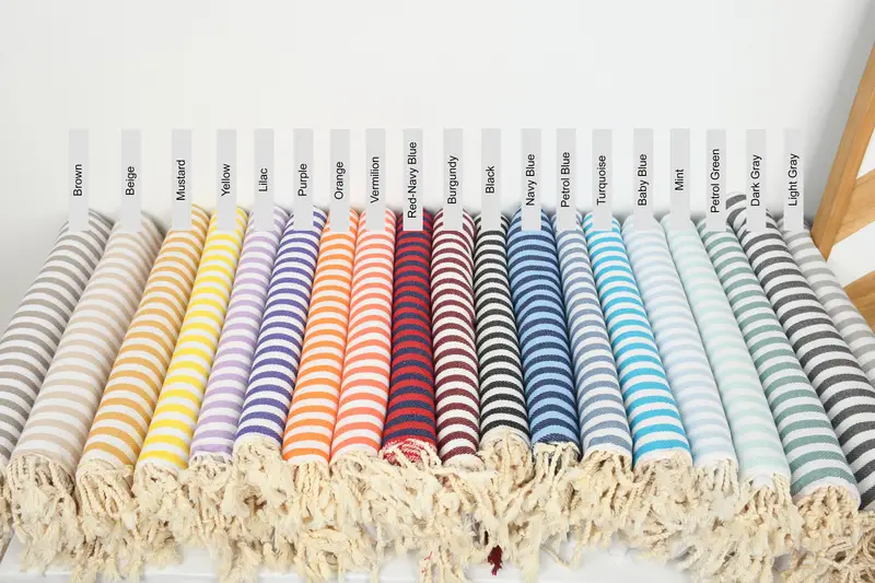 Striped Towel Cotton Beige Bath Towel, 40x71 Inches, Organic Cotton