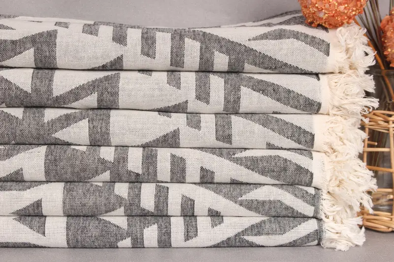 76x40 Cotton Geometric Towel, Personalized Gifts, Gift For Her, Monogram Turkish Towel, Halloween Gifts, Quick-dry travel peshtemal towel - 3