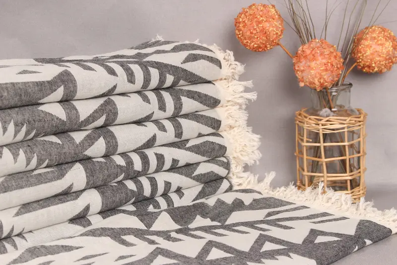 76x40 Cotton Geometric Towel, Personalized Gifts, Gift For Her, Monogram Turkish Towel, Halloween Gifts, Quick-dry travel peshtemal towel - 2