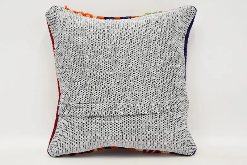 Cushion Cover, Vintage Kilim Throw Pillow, Aesthetic Cushion, Kilim Pillow, Vintage Pillow, Rustic Pillow Case, 12x12 Orange Cushion Cover - 6