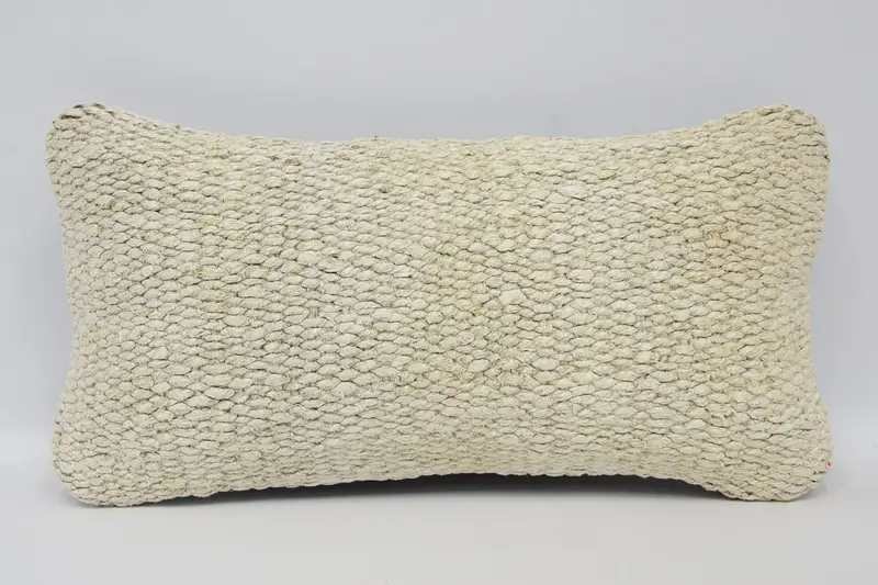 Sustainable Pillow Case, Pillow Case, 8x16 Beige Pillow, Vintage Kilim Throw Pillow, Turkish Bench Pillow Cover, Boho Pillow, Vintage Kilim Pillow - 1