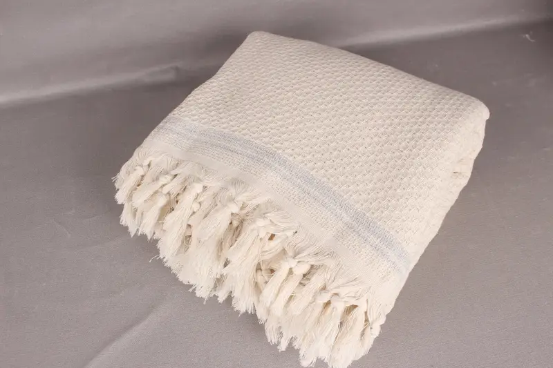 Throw Blanket for Bed, Thanksgiving Tablecloth, Turkish Bedspread, Monogram Blanket, Bridesmaid Gifts, 94x92 Cotton Striped Towel, Housewarming Gift - 6