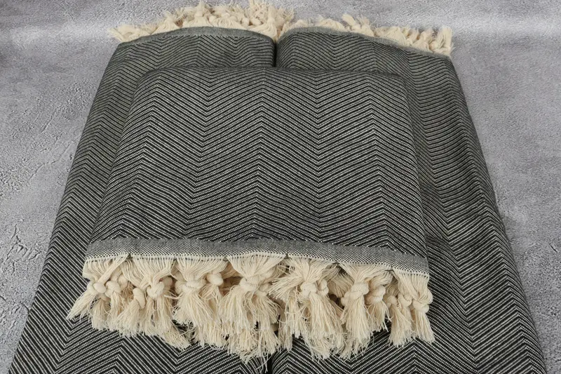 Turkish Blanket, Turkish Tablecloth, 84x68 Cotton Zig zag Towel, Boho Throw Blankets, Aesthetic Blanket, Bridal Shower Favors, Custom Wedding Gifts - 4