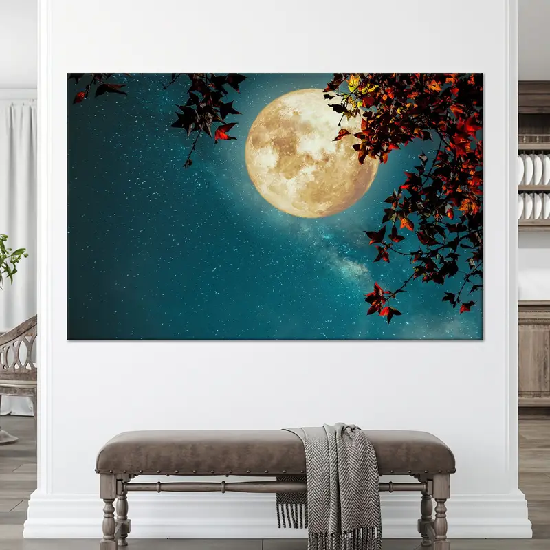 魅惑的な満月の風景プリントキャンバスアート