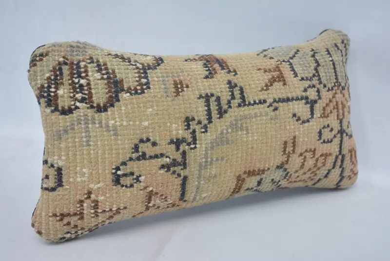 Meditation Cushion, Retro Throw Pillow, Antique Pillows, 8x16 Beige Cushion Case, Kilim Cushion Sham, Cushion Cover, Ethnical Kilim Rug Pillow - 3