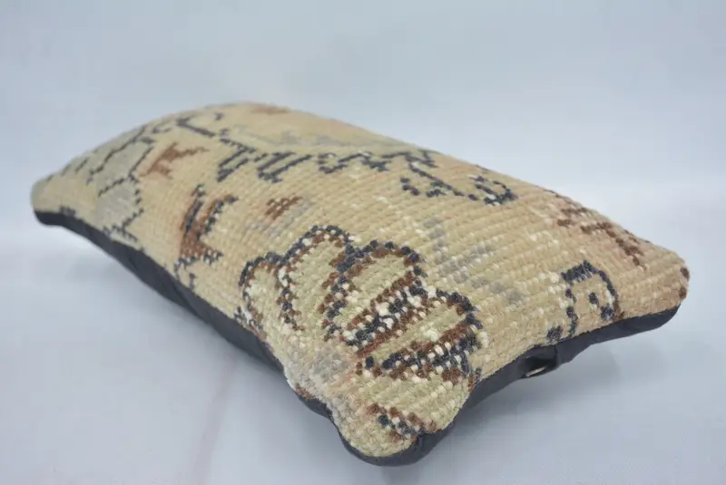 Meditation Cushion, Retro Throw Pillow, Antique Pillows, 8x16 Beige Cushion Case, Kilim Cushion Sham, Cushion Cover, Ethnical Kilim Rug Pillow - 6