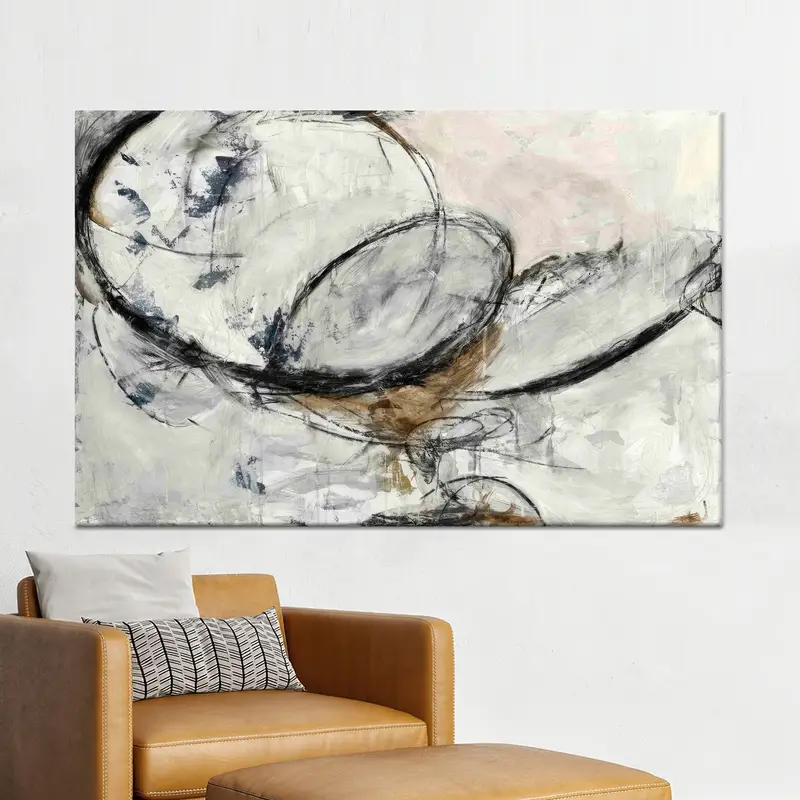 Gri & Siyah Modern Lüks Soyut Baskılı Kanvas Tablo