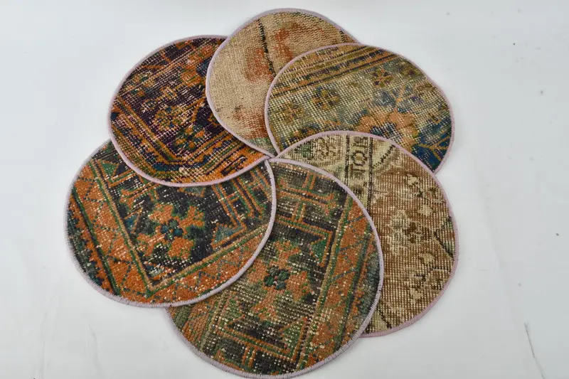 Böhmisches Steampunk-Tischset in Orange und Braun, elegantes Tischset für formelle Veranstaltungen