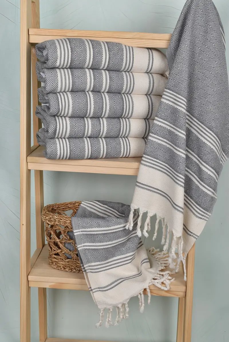 Bathroom Towels, Monogram Towels, Turkish Towel Hand Towel, Summer Gift, Wedding Gift, Holiday Towel, 40x18 Cotton Diamond Towel, Maid Of Honor Gift - 3
